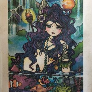Painting with Diamonds Kit Mystical Mermaid Illustration by Hannah Lynn 60x 80cm